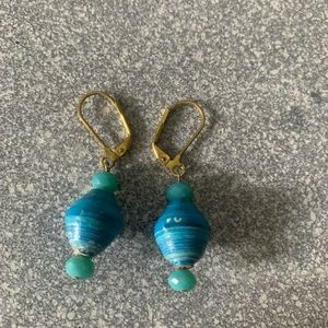 Blue Bead Earrings